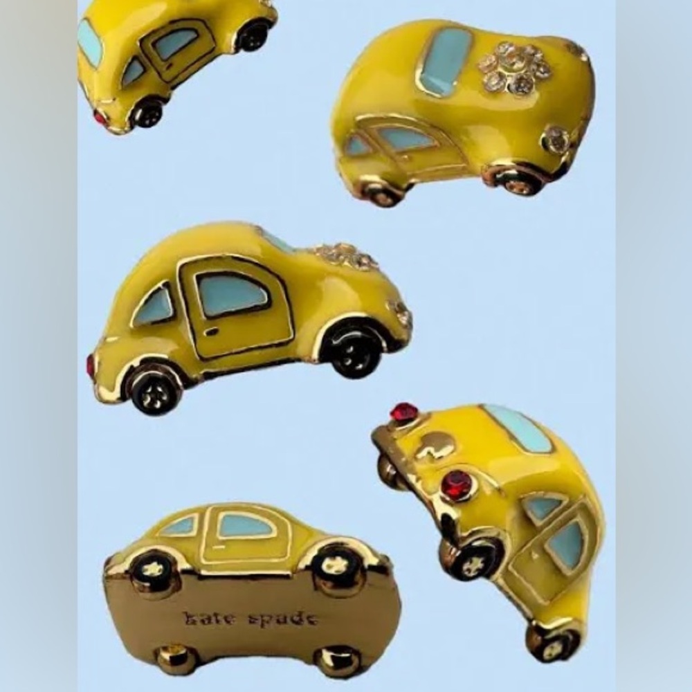 Authentic New on card. kate spade New York Yellow Enamel Car Stud Earrings